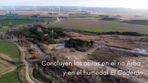Concluyen las obras de mejora de la conectividad lateral del río Arba de Biel y mejora hidráulica del humedal “El Coderón”